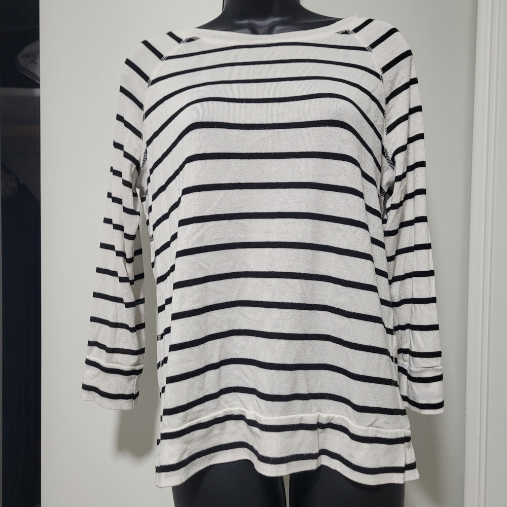 Market & Spruce Striped Black and White Stripe Women's Top